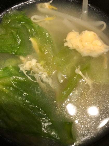 簡単おいしい！レタスともやしの中華スープ★