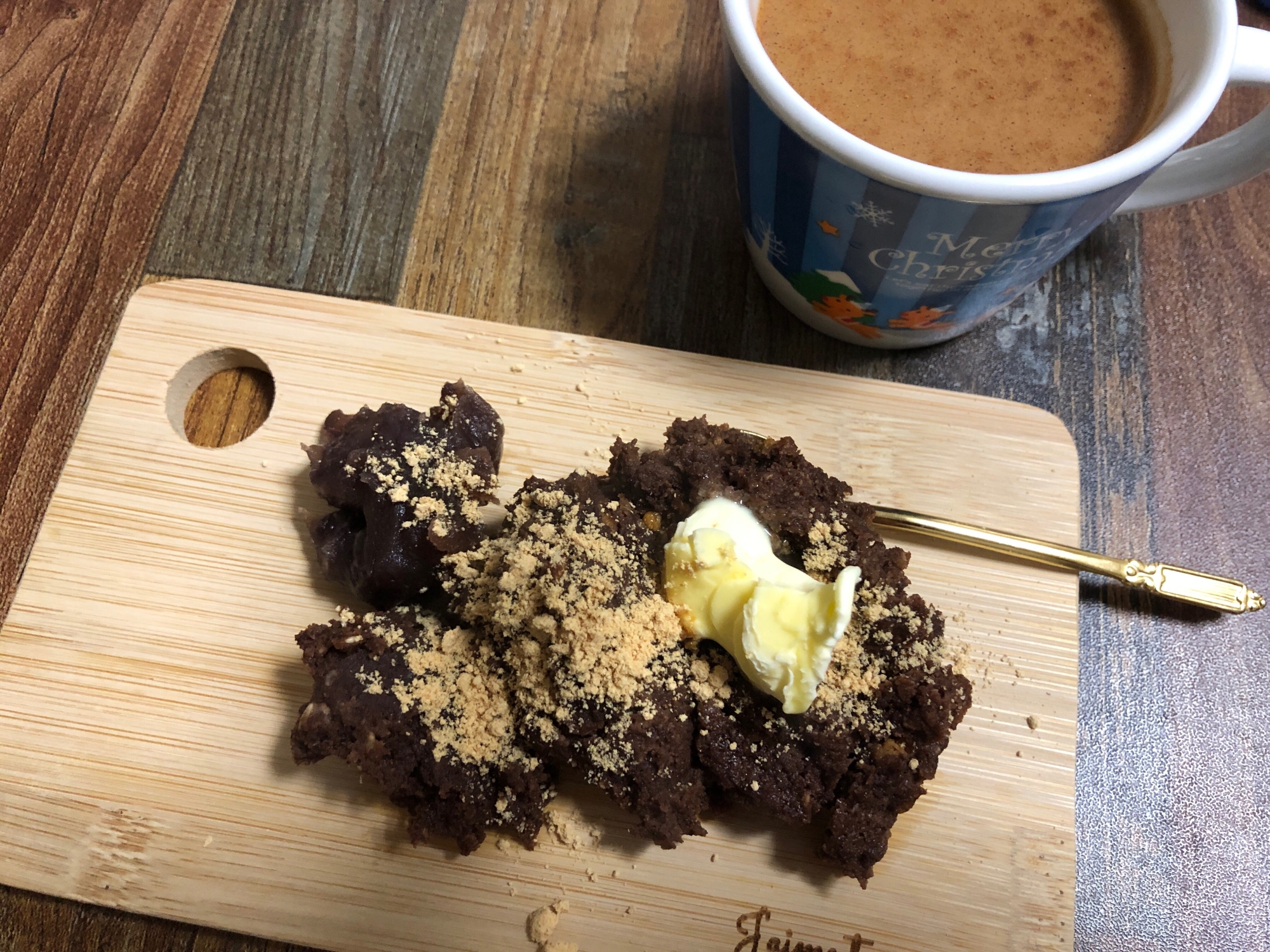 ふわふわ♡おから＆オートミール餡子きな粉蒸しパン