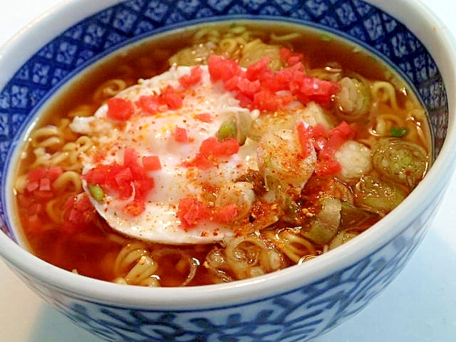 レンチン卵と茗荷と紅生姜の味噌ラーメン