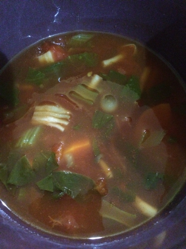 小松菜たっぷりトマトスープ(*´艸｀)