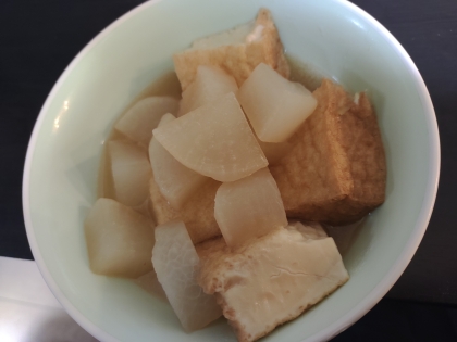 めんつゆで簡単、大根と厚揚げの煮物