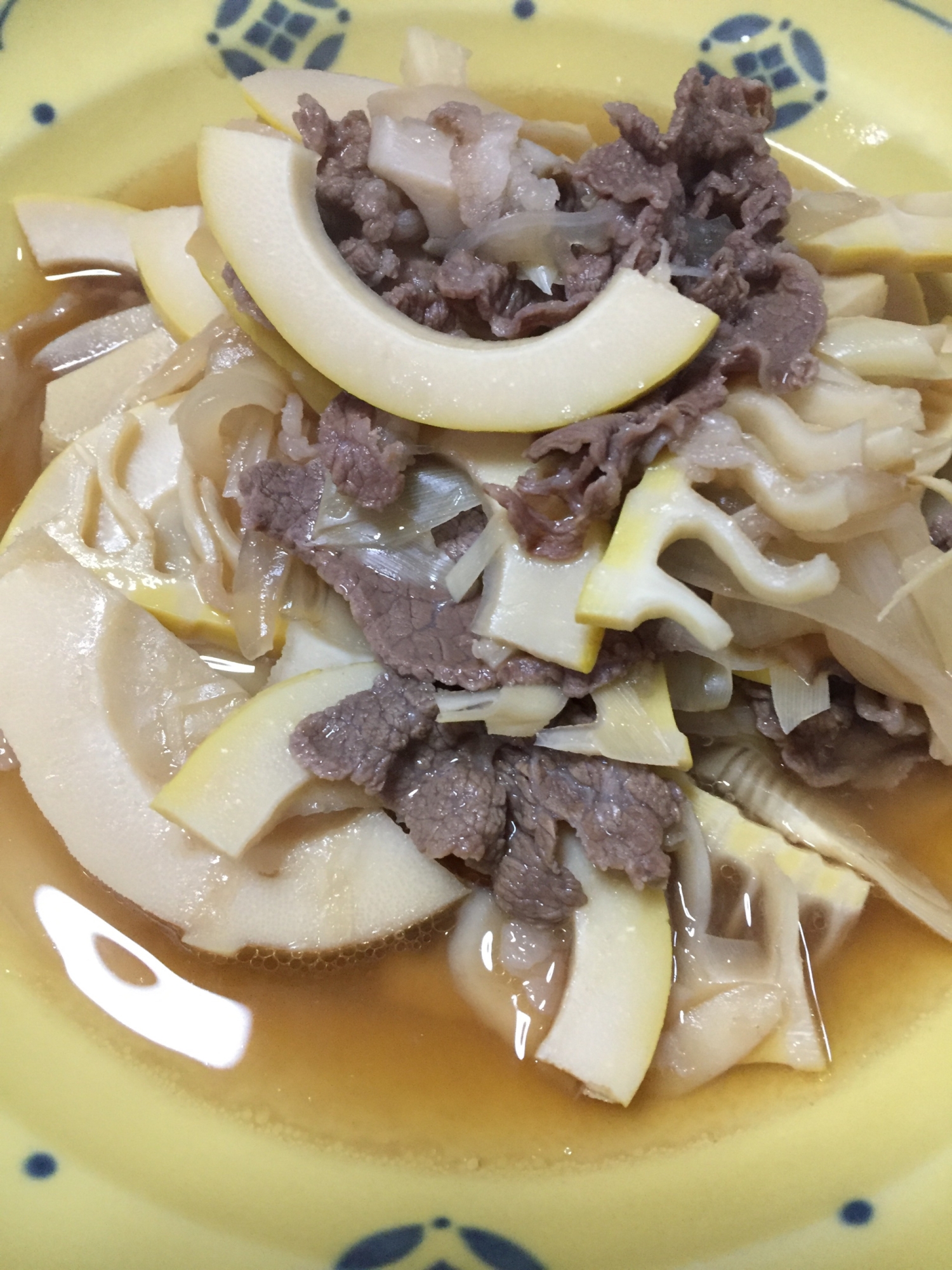 たけのこと牛肉の煮物