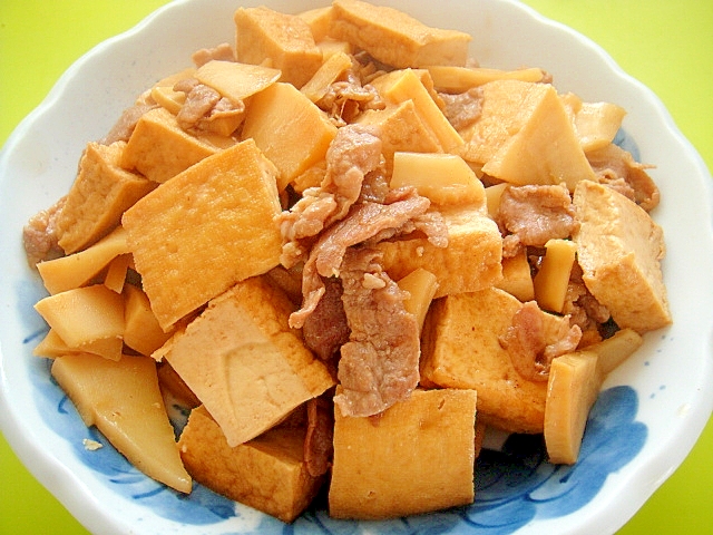 厚揚げと筍豚肉の炒め煮 レシピ 作り方 By Mint74 楽天レシピ