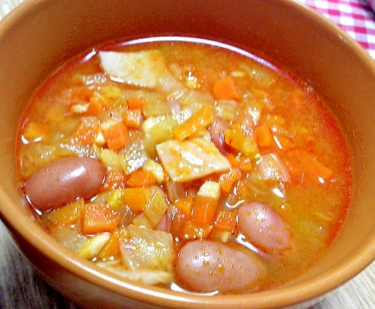 金時豆のミネストローネ風スープ