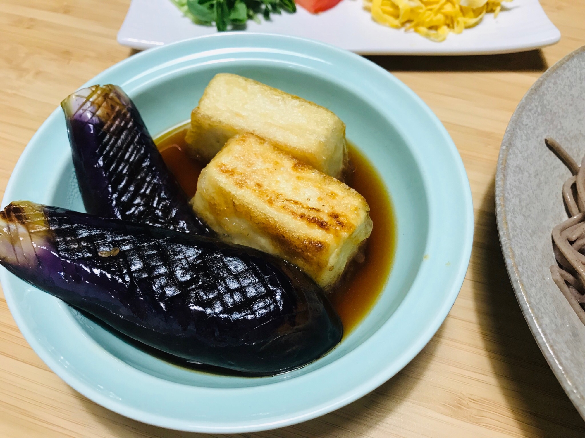 めんつゆで簡単！豆腐と茄子の揚げ浸し