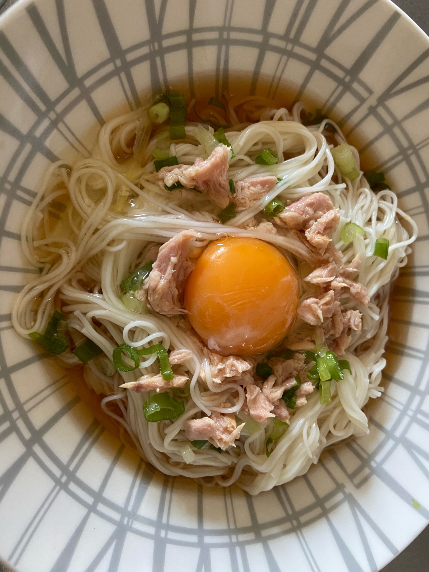 ツナとたまごのそうめん♬