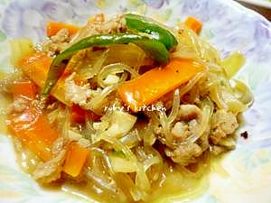 豚肉と春雨のオイスターソース炒め煮