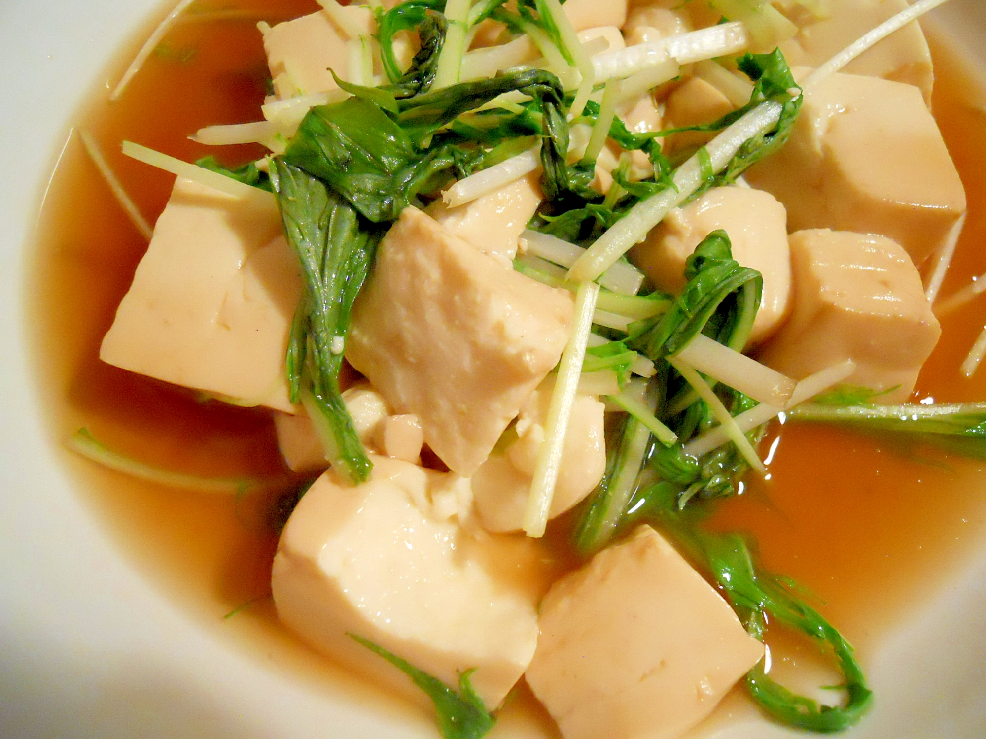 すき焼きのたれで☆豆腐と水菜のサッと煮