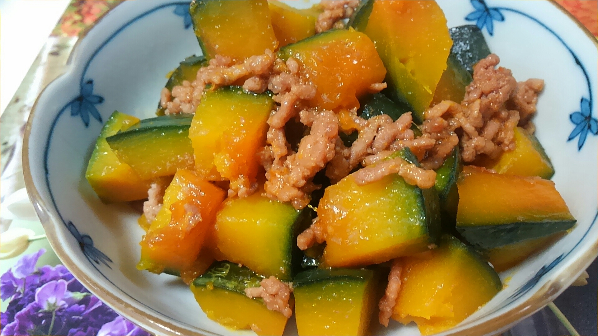 カボチャと豚ひき肉の甘辛煮