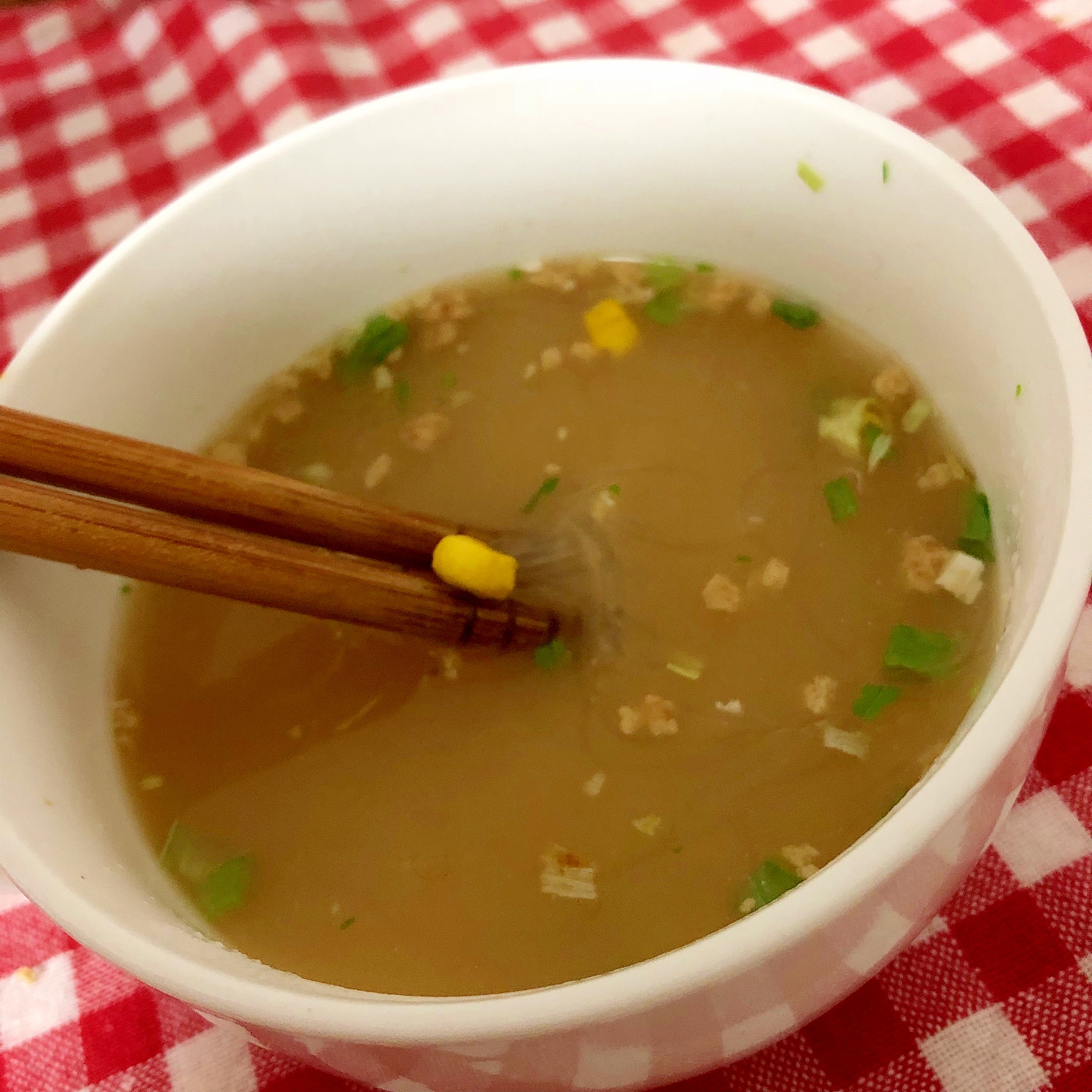 春雨の味噌スープ☆