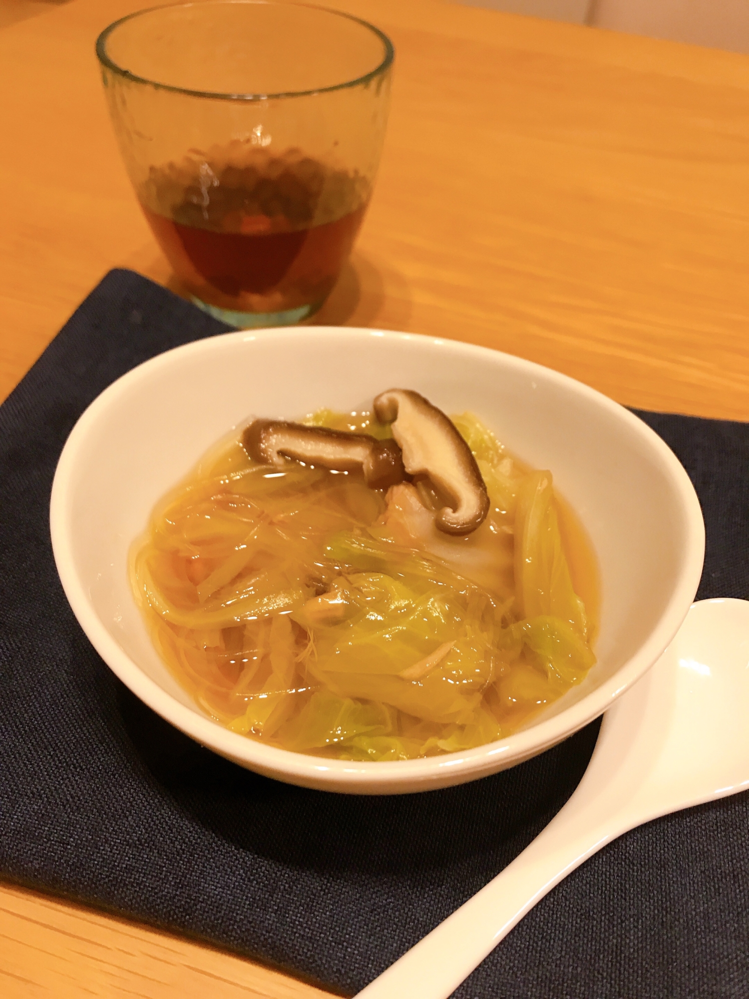 白菜とツナの春雨スープ