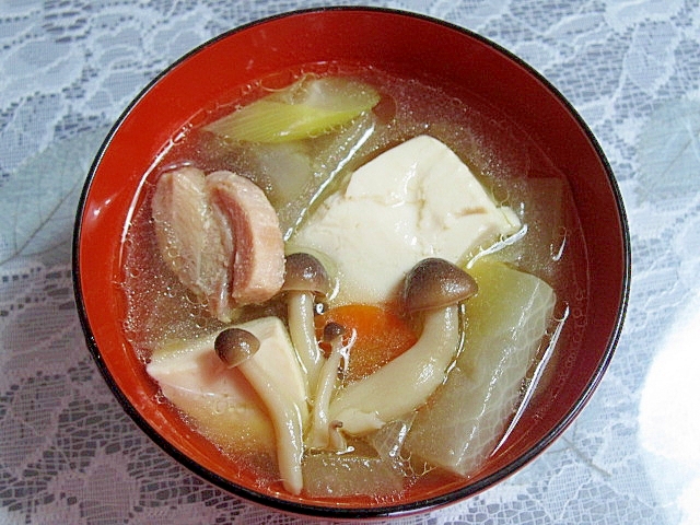 鶏肉ときのこのけんちん汁