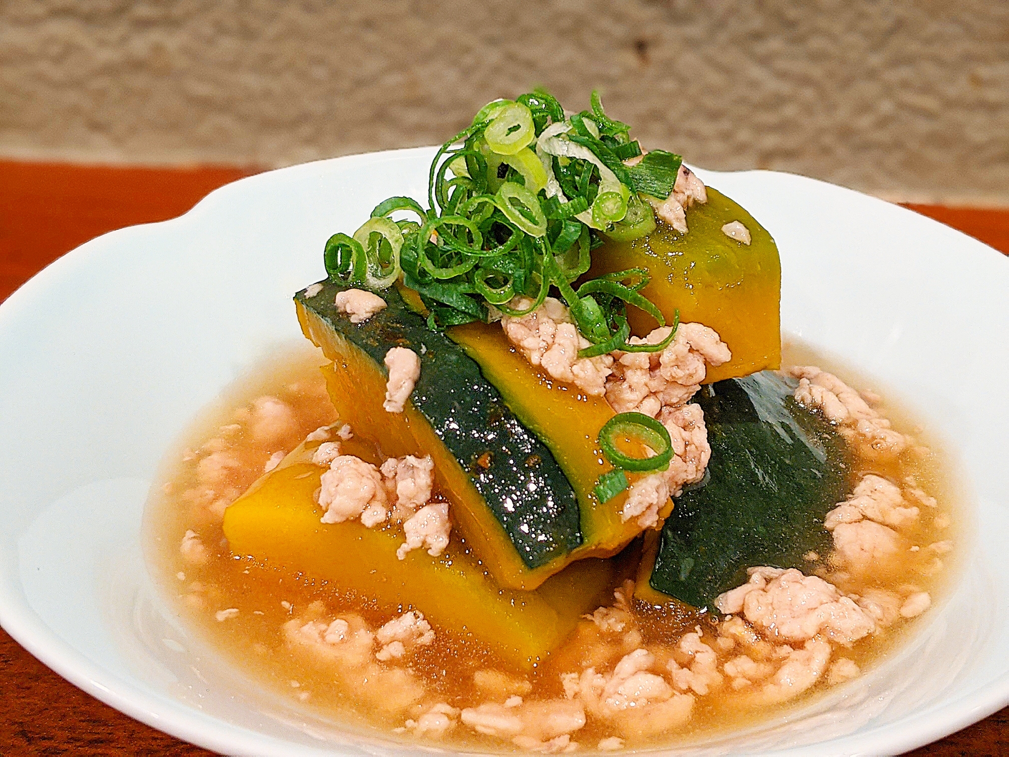 ホックホクかぼちゃの鶏そぼろあんかけ