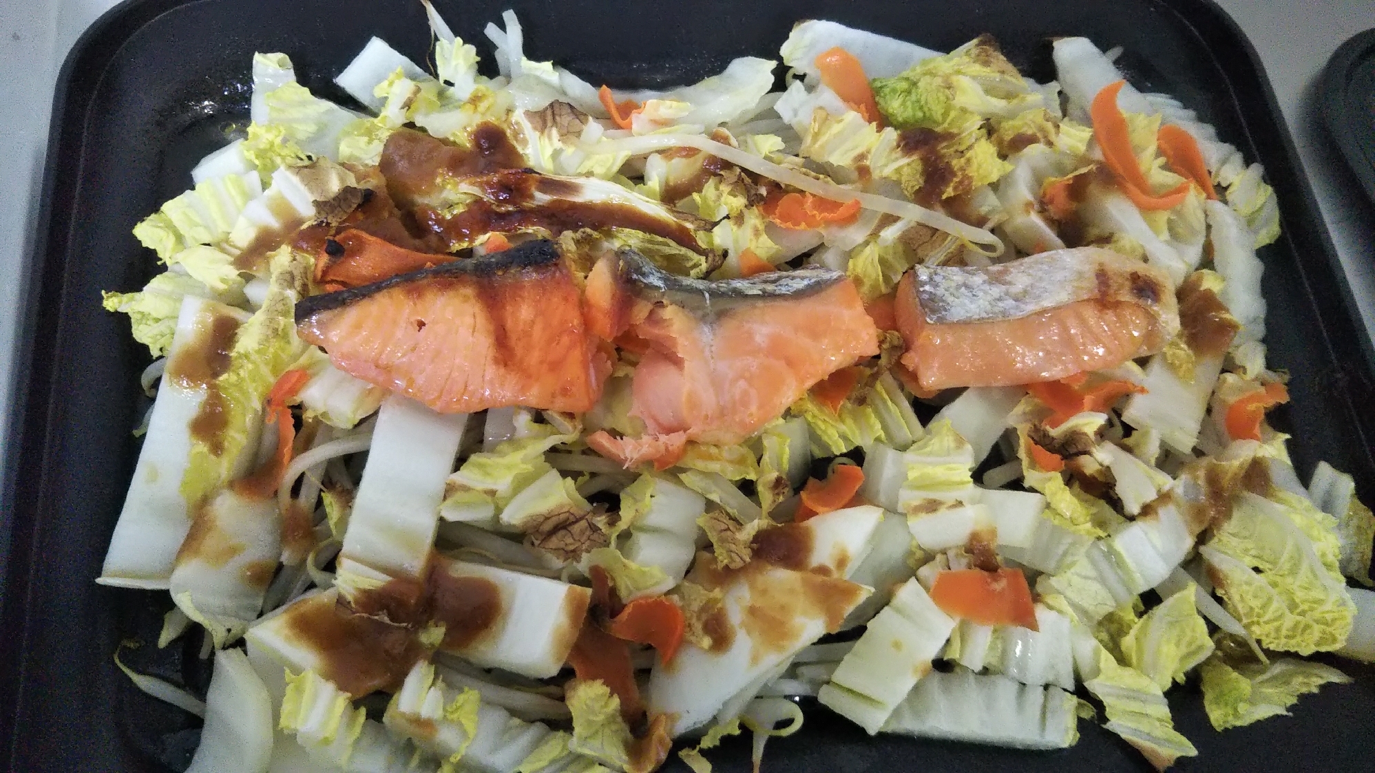 鮭と野菜の味噌焼き☆