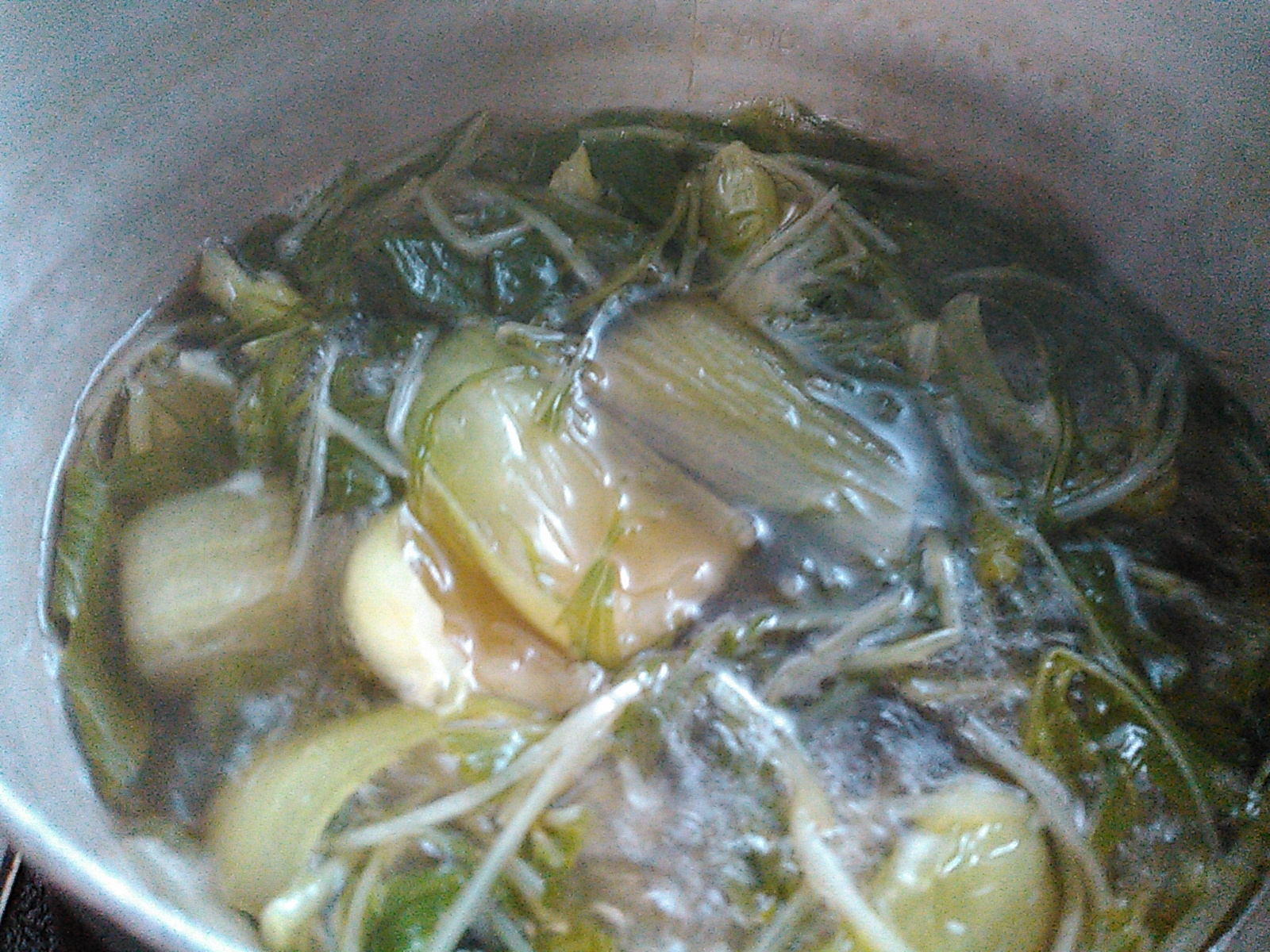 チンゲン菜と水菜のスープ