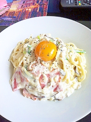 簡単☆きのこのクリームソースパスタ
