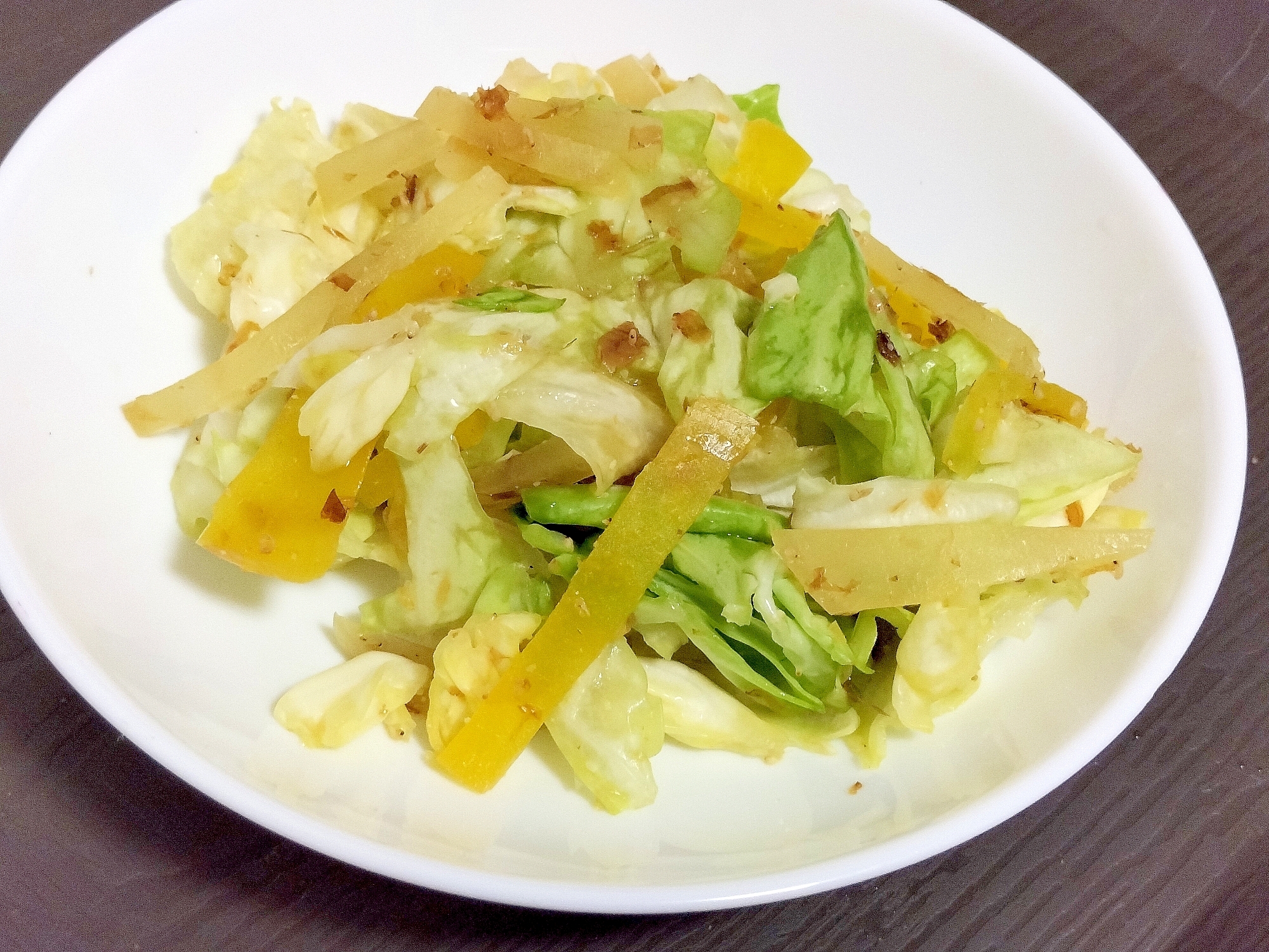 たくあんと塩揉みキャベツの簡単サラダ レシピ 作り方 By かっぺ4217 楽天レシピ