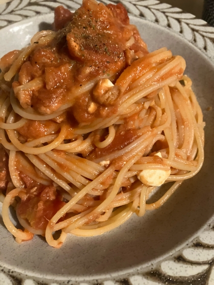 簡単だけど豪華♪カニトマトパスタ