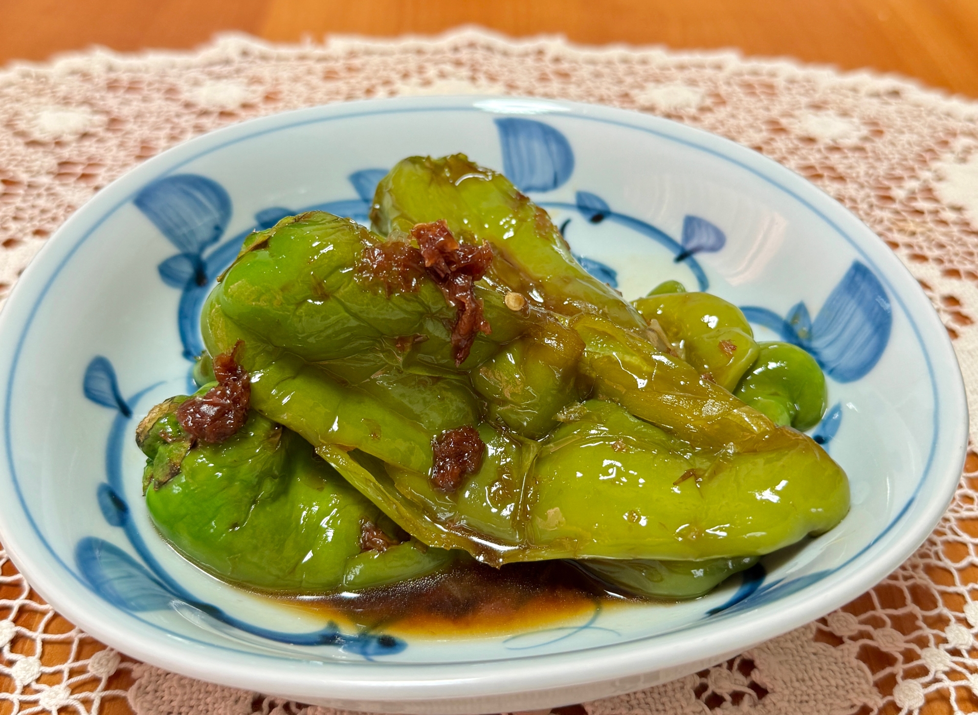 タネまで丸ごと食べられる！特大ピーマンの☆焼き浸し