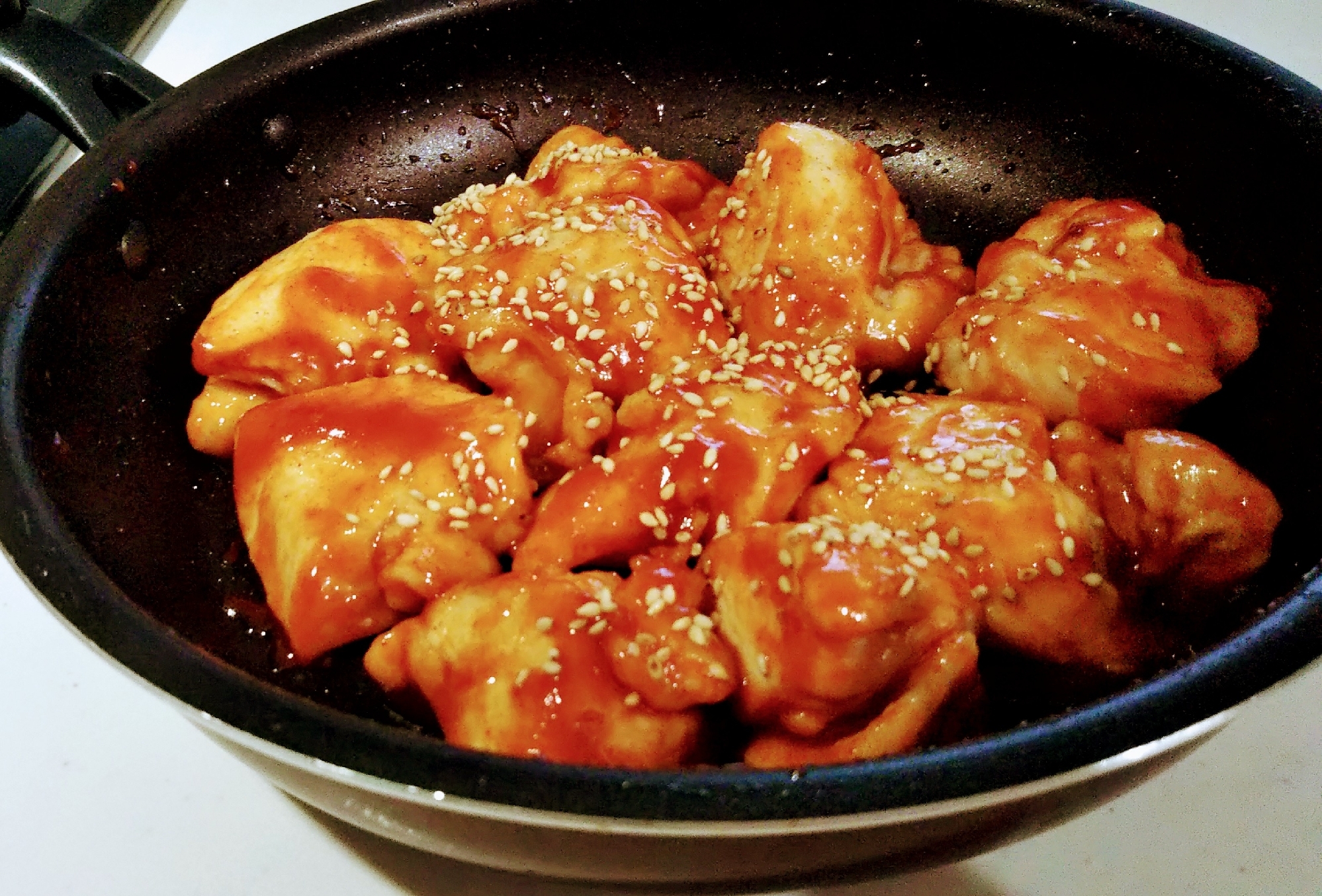 揚げずに簡単 甘辛 鶏むね肉のヤンニョムチキン レシピ 作り方 By あさ乃 楽天レシピ