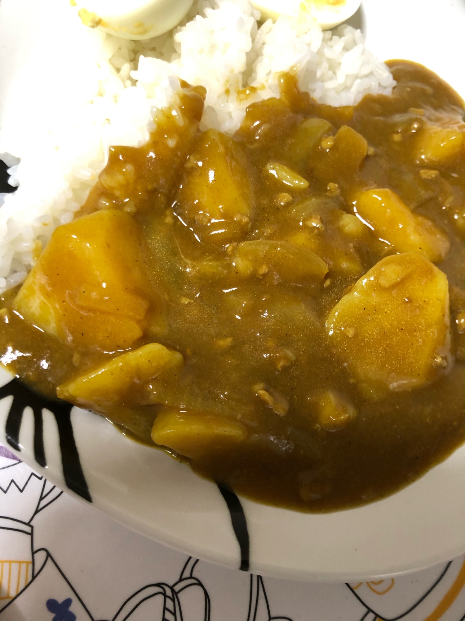 合い挽きミンチとじゃがいものカレーライス(^^)