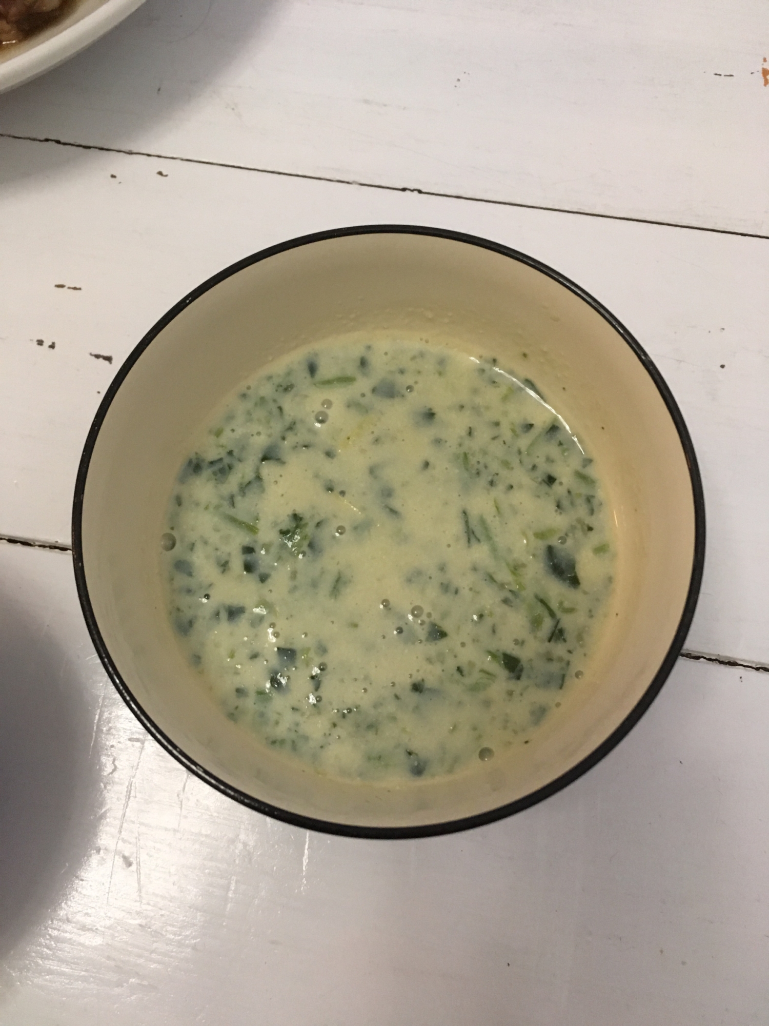 冷凍ほうれん草と豆乳のスープ