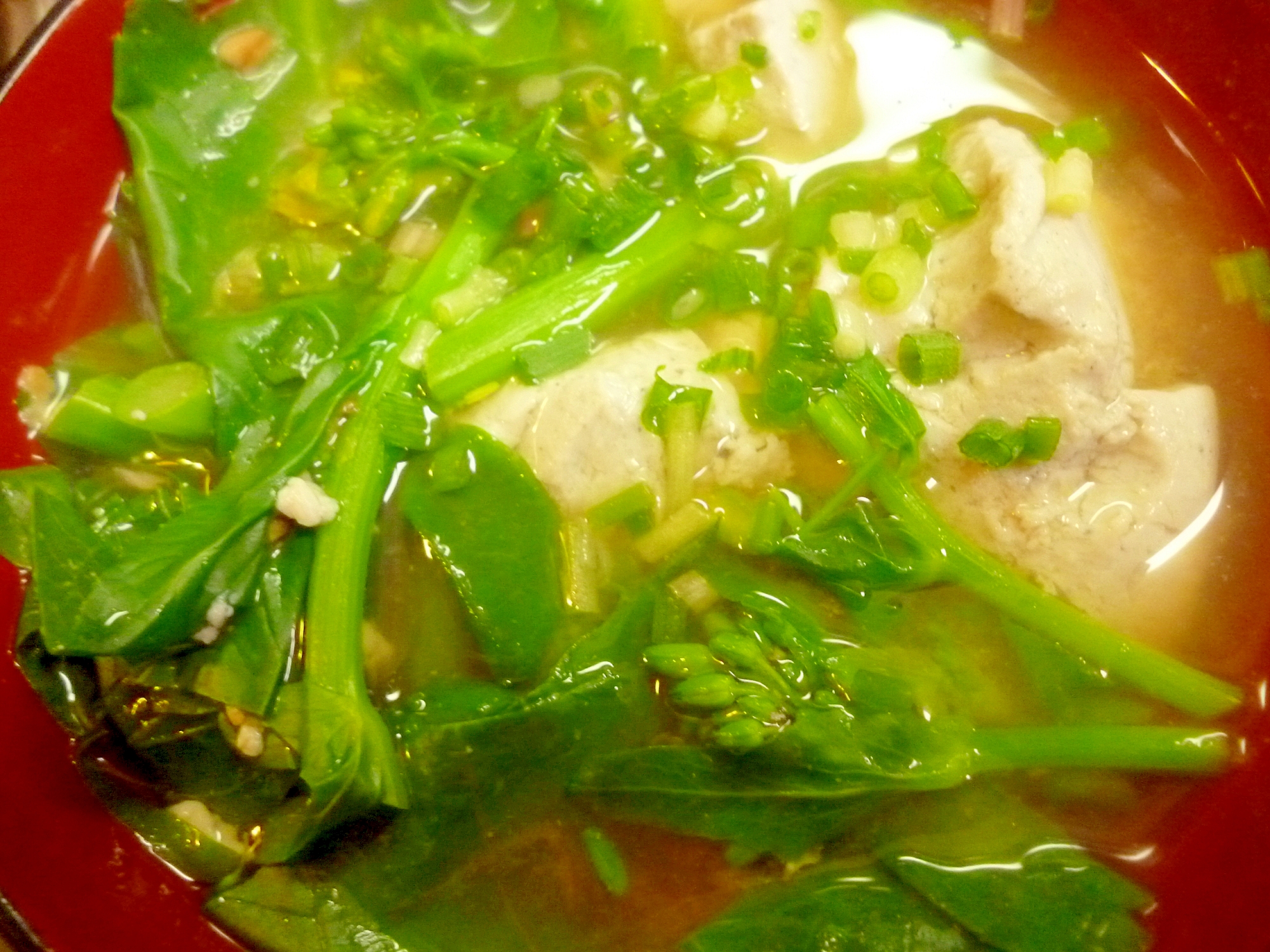 胡麻豆腐と菜の花の味噌汁 レシピ 作り方 By Iihi009 楽天レシピ