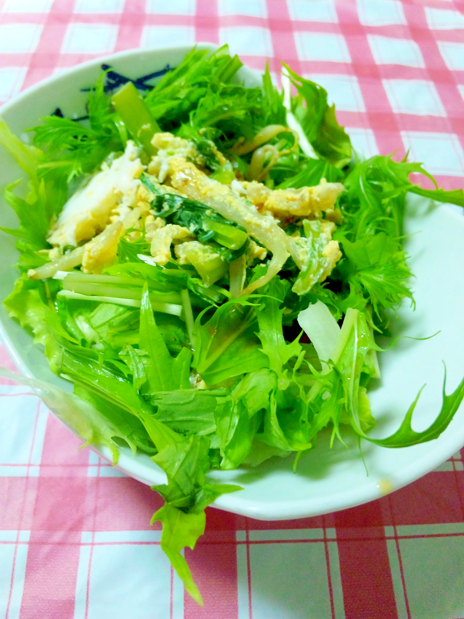 小松菜と水菜のアジアンサラダ