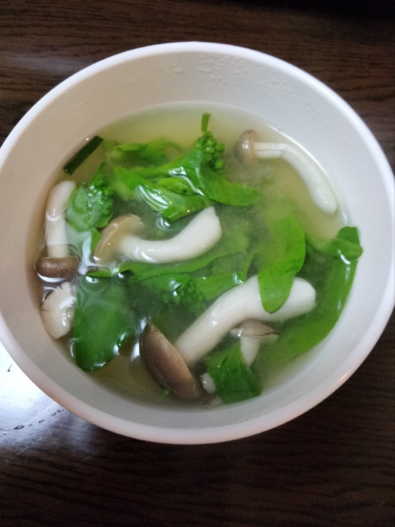 菜の花としめじの味噌汁