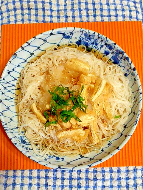 油揚げと大根おろしの素麺♪