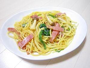 簡単★ベーコンとほうれん草の和風パスタ