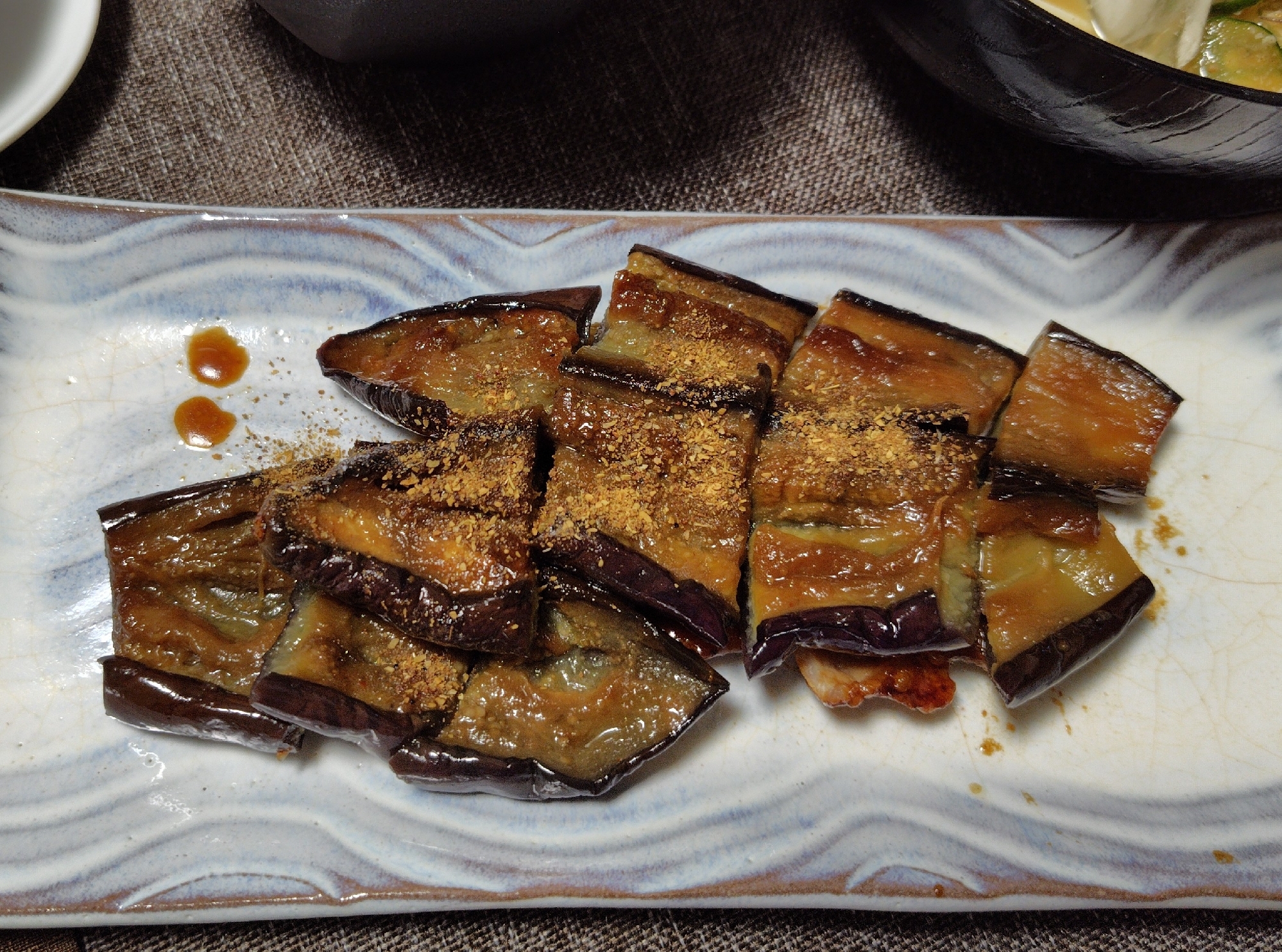 10分で！焼肉のタレで　ナス蒲焼き