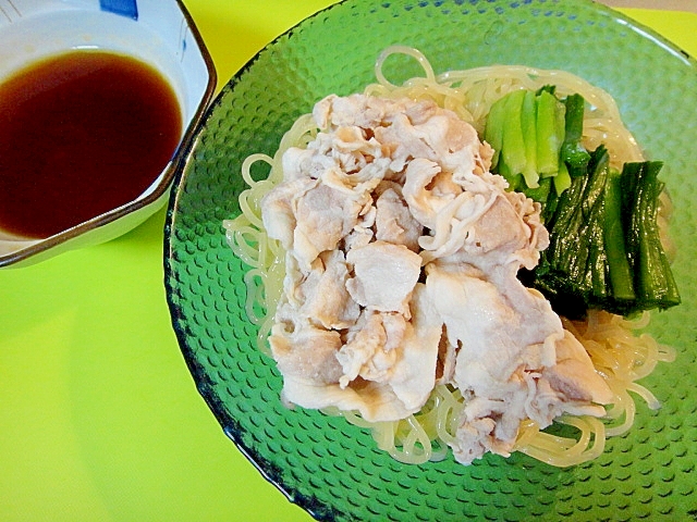 ニラ豚しゃぶのざるラーメン