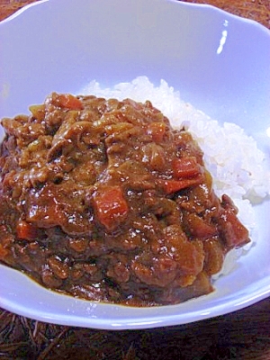 早くできる　合びきミンチのカレーライス