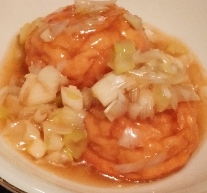 大好き魚河岸あげ、さっと煮てねぎあんかけとかどう？