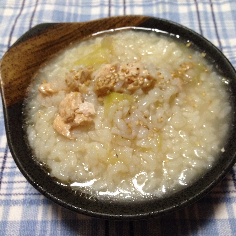 鶏キャベツの中華雑炊♪