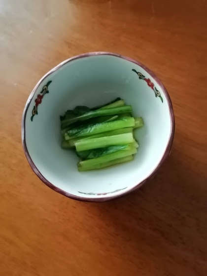 レンチン　小松菜のお浸し　タッパーで。