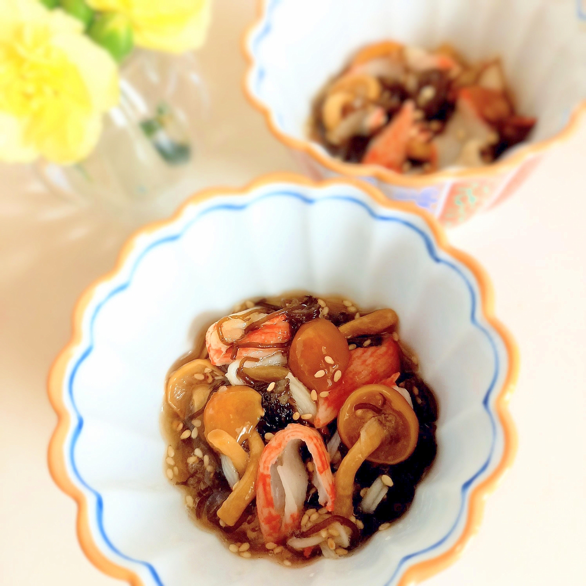 とぅるとろᕷなめこおろし＆もずく酢の和えものꕤ୭*