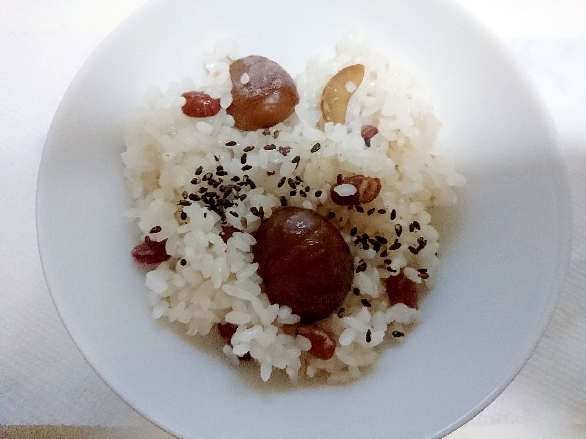 甘栗入り小豆ご飯