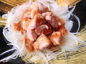 焼き鶏肉と玉葱の和風梅だれ