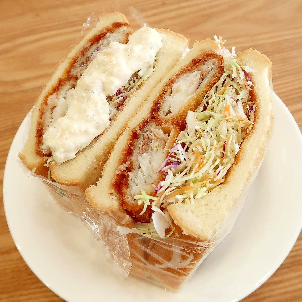 白身フライのラップサンド☆惣菜リメイク☆お手軽に