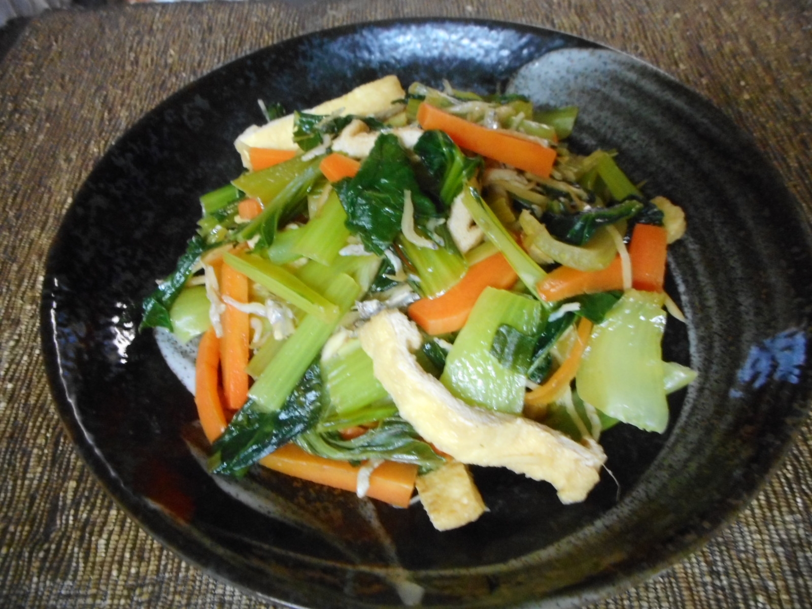 小松菜とちんげん菜のジャコ炒め煮
