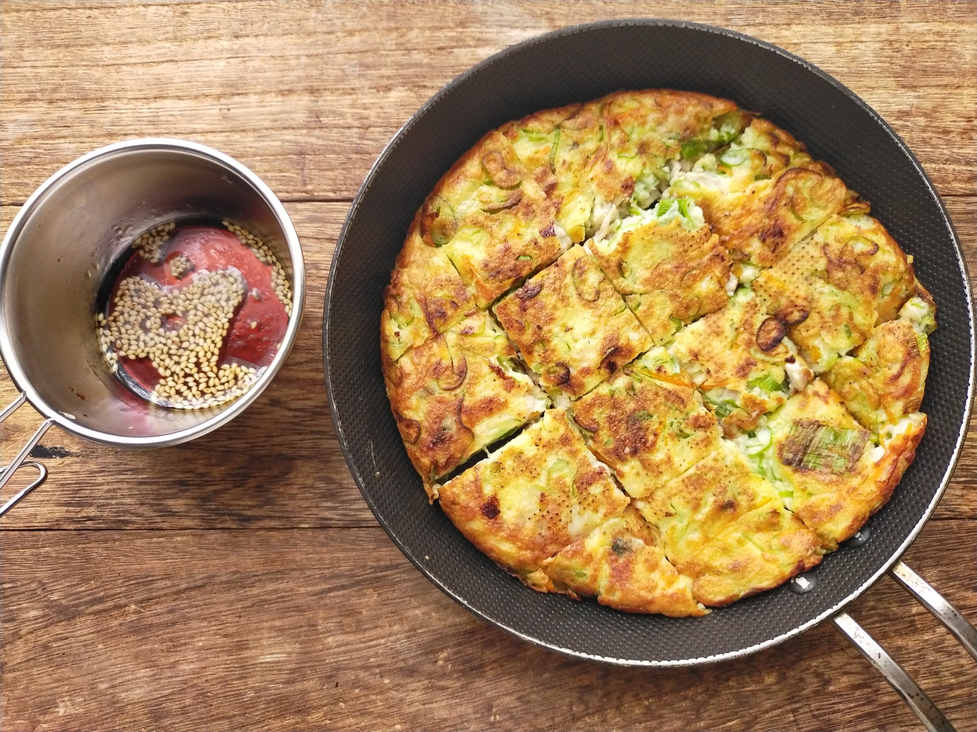 ネギの青いところチヂミ