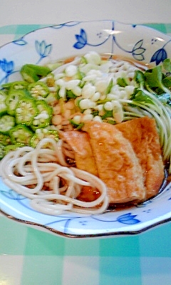 夏はコレ！オクラのぶっかけ蕎麦♪