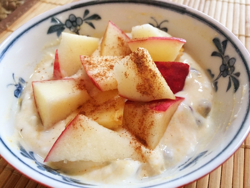 リンゴ小豆きな粉ヨーグルト