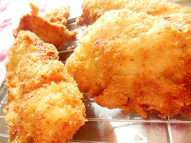 鶏むね肉ｄｅ❤塩麹とレモンとバジリコのチキンカツ❤