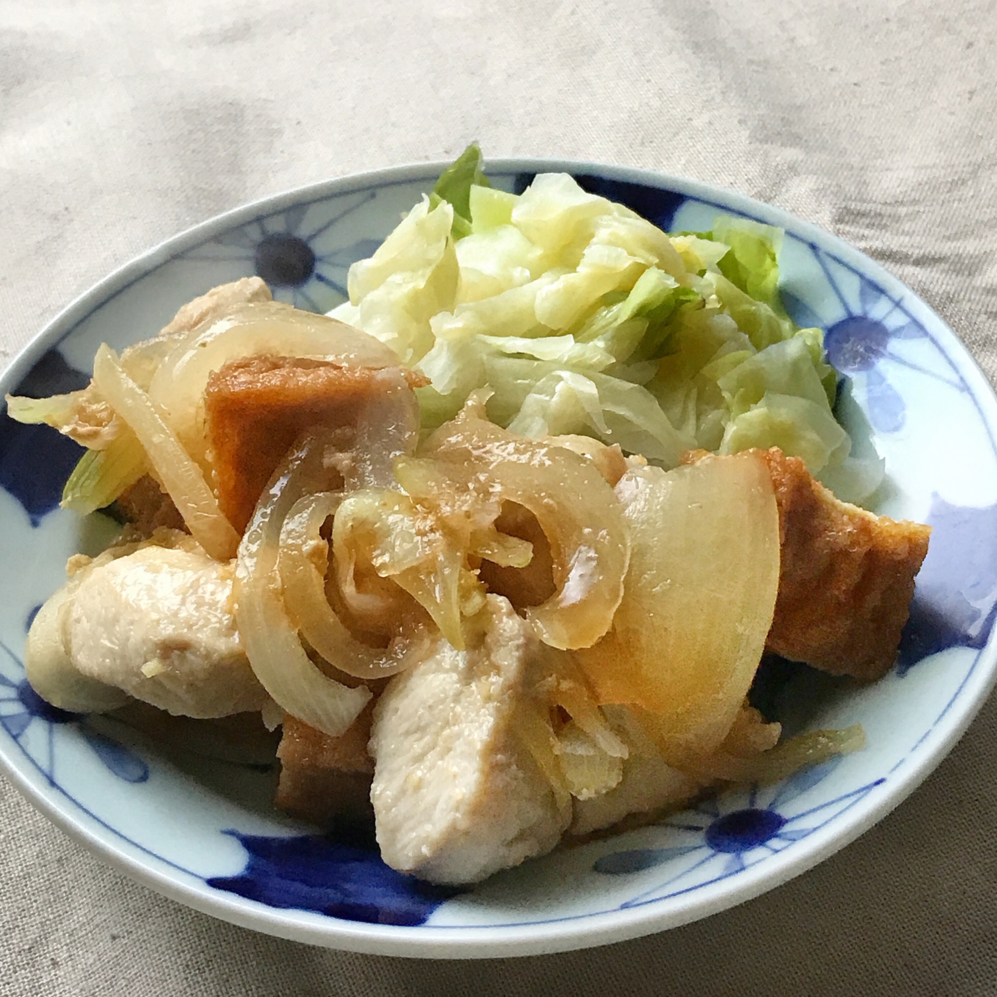 鶏肉と厚揚げのしょうが焼き