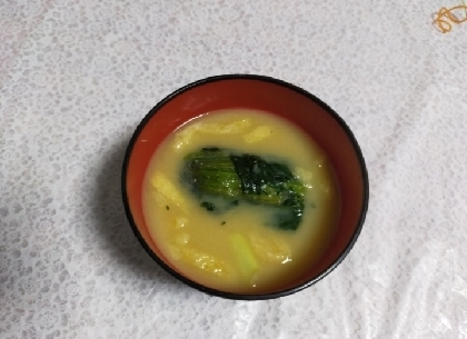 高菜と油揚げのお味噌汁