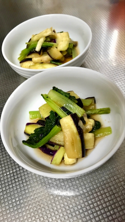 レンジで☆茄子と小松菜のポン酢醤油和え