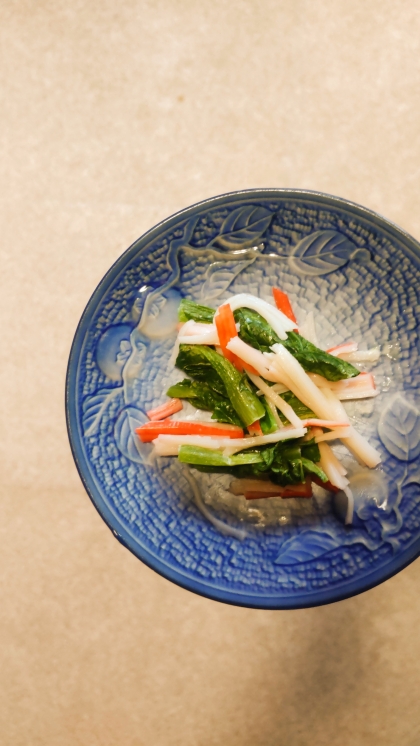 今日のお弁当に♫カニカマほうれん草でマヨネーズ炒め